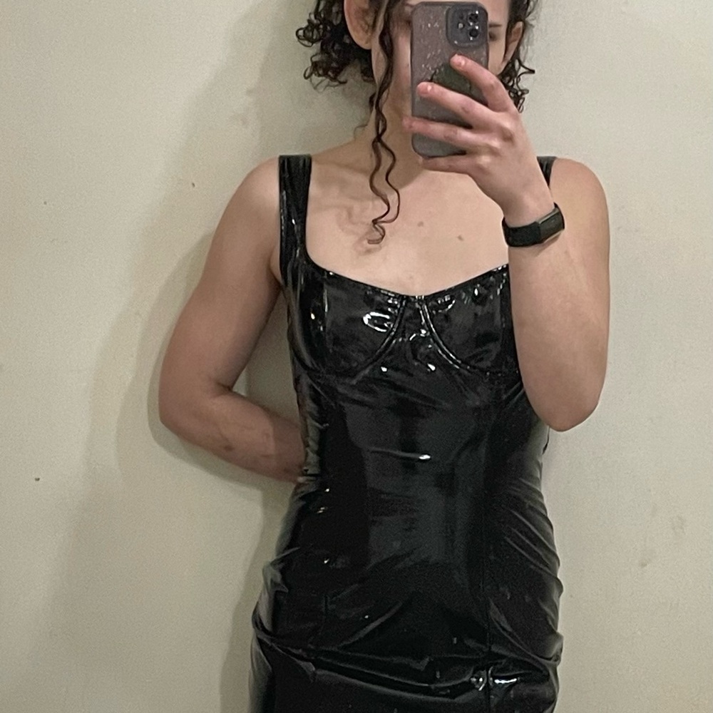 Cup Detail Vinyl Minidress DOLLSKILL